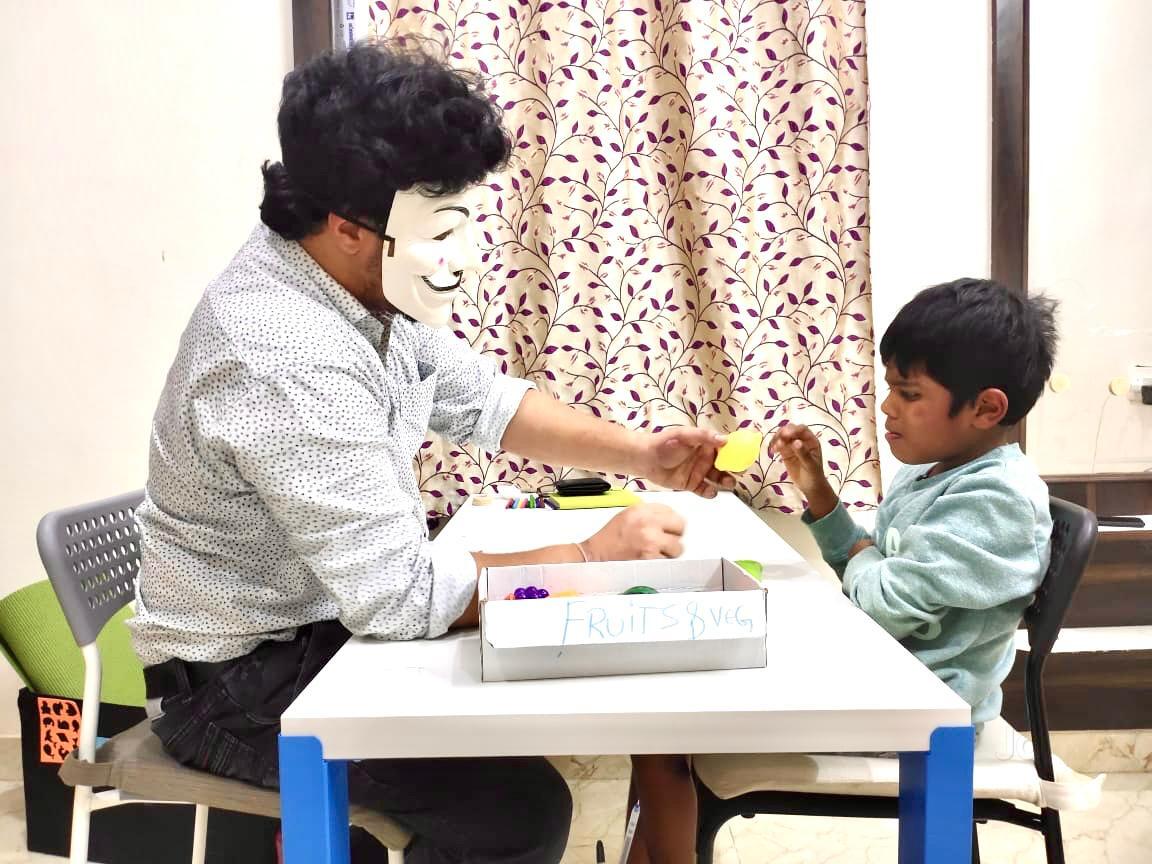 Children engaging in therapy activities at Hearts Speaks CDC in Kukatpally, Hyderabad